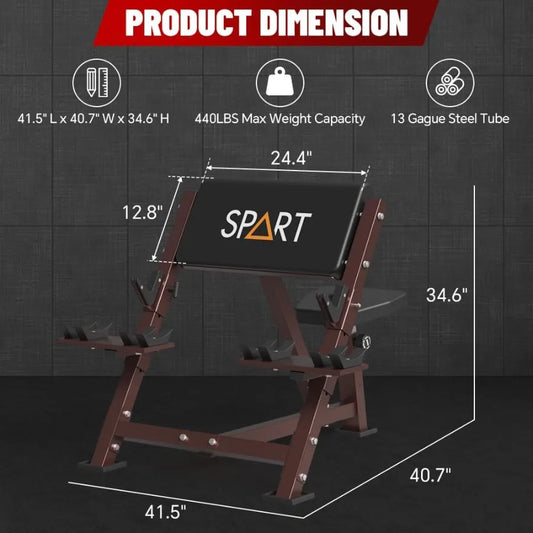 Preacher Curl Bench with EZ Curl Bar