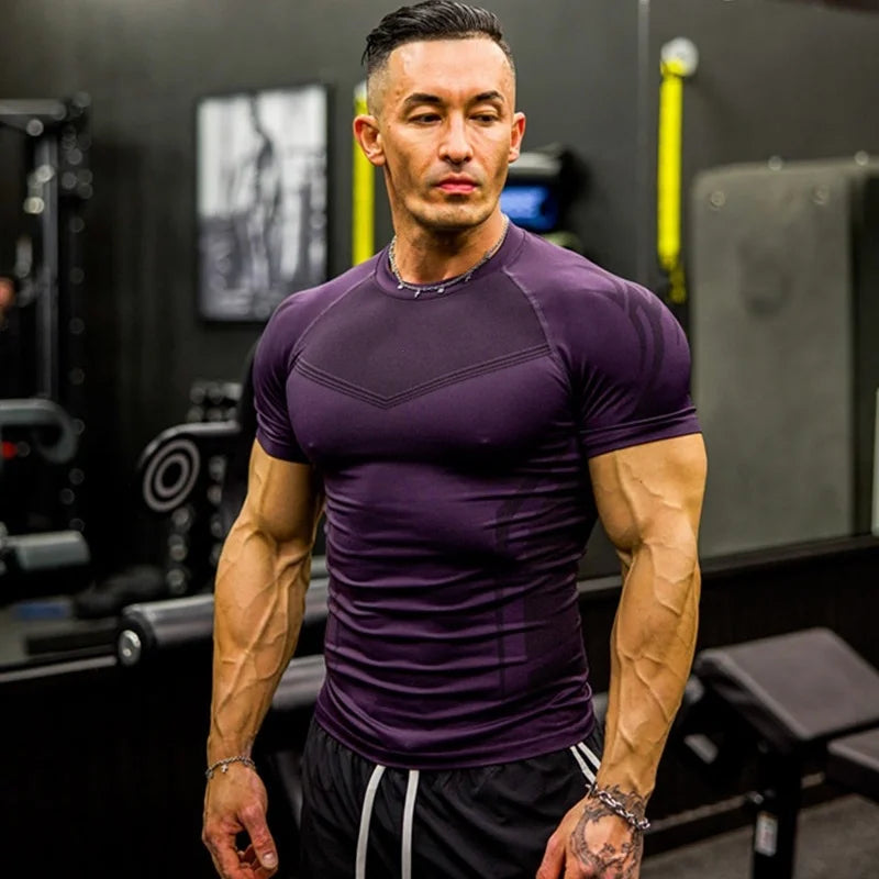 Men Short Sleeve Compression Shirts