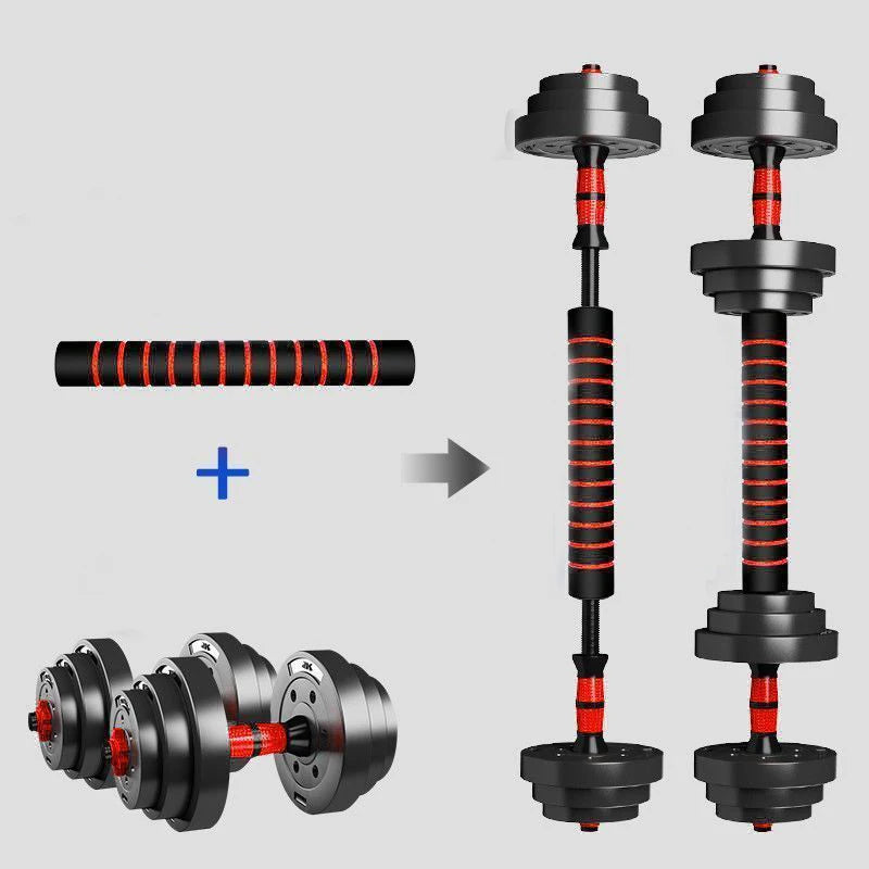 Adjustable Dumbbell to Barbell Set, Anti-Slip Grip