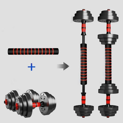 Adjustable Dumbbell to Barbell Set, Anti-Slip Grip