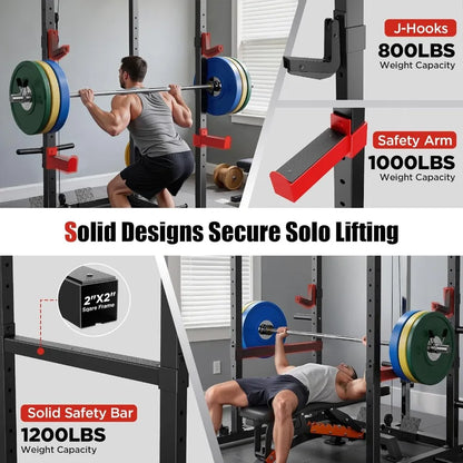 Power Rack with Adjustable Cable Crossover System