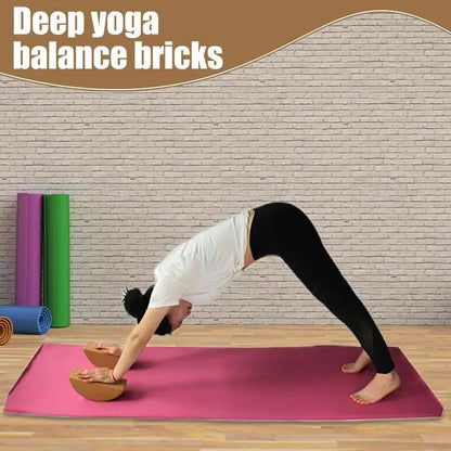 Cork Balanced Moon Brick circular Yoga Training Bricks