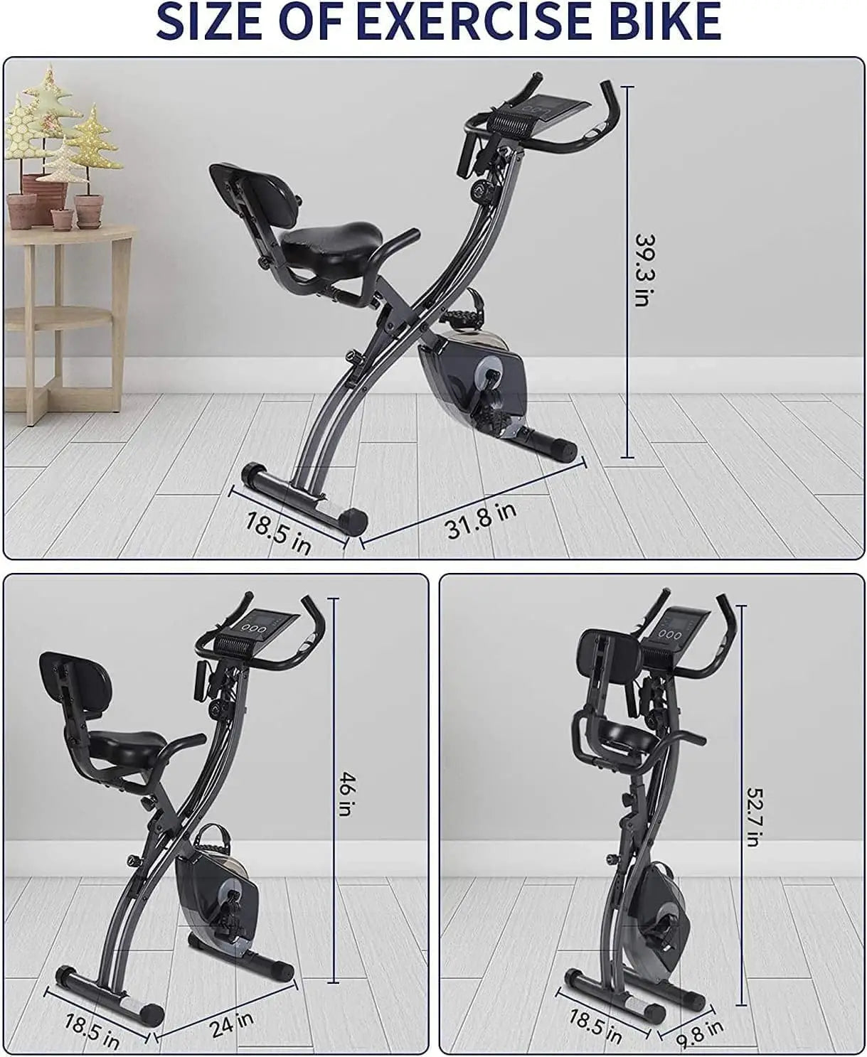 Exercise Bike Folding Magnetic Upright Stationary Bike