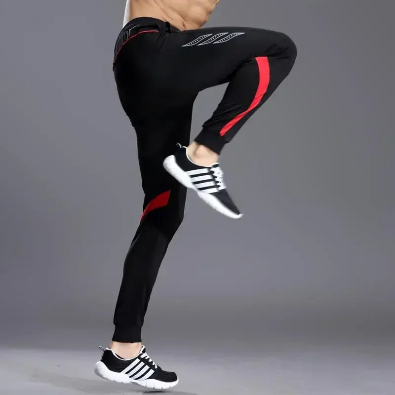 Men Running Sport Pants With Zipper Pockets