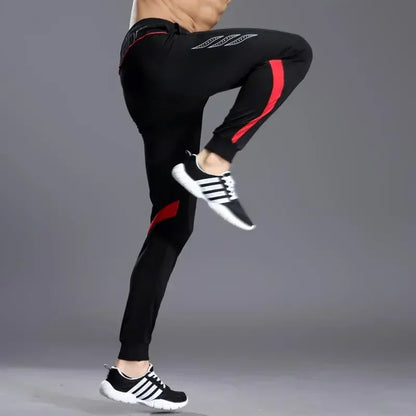 Men Running Sport Pants With Zipper Pockets