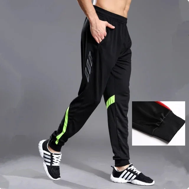 Men Running Sport Pants With Zipper Pockets