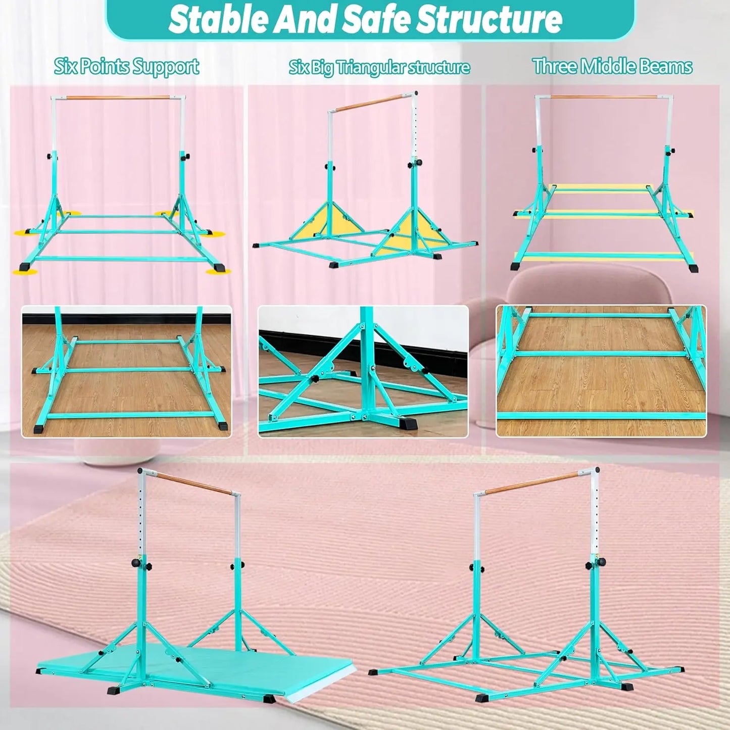 W-Gymnastic Bar for Kid and Teenage Ages