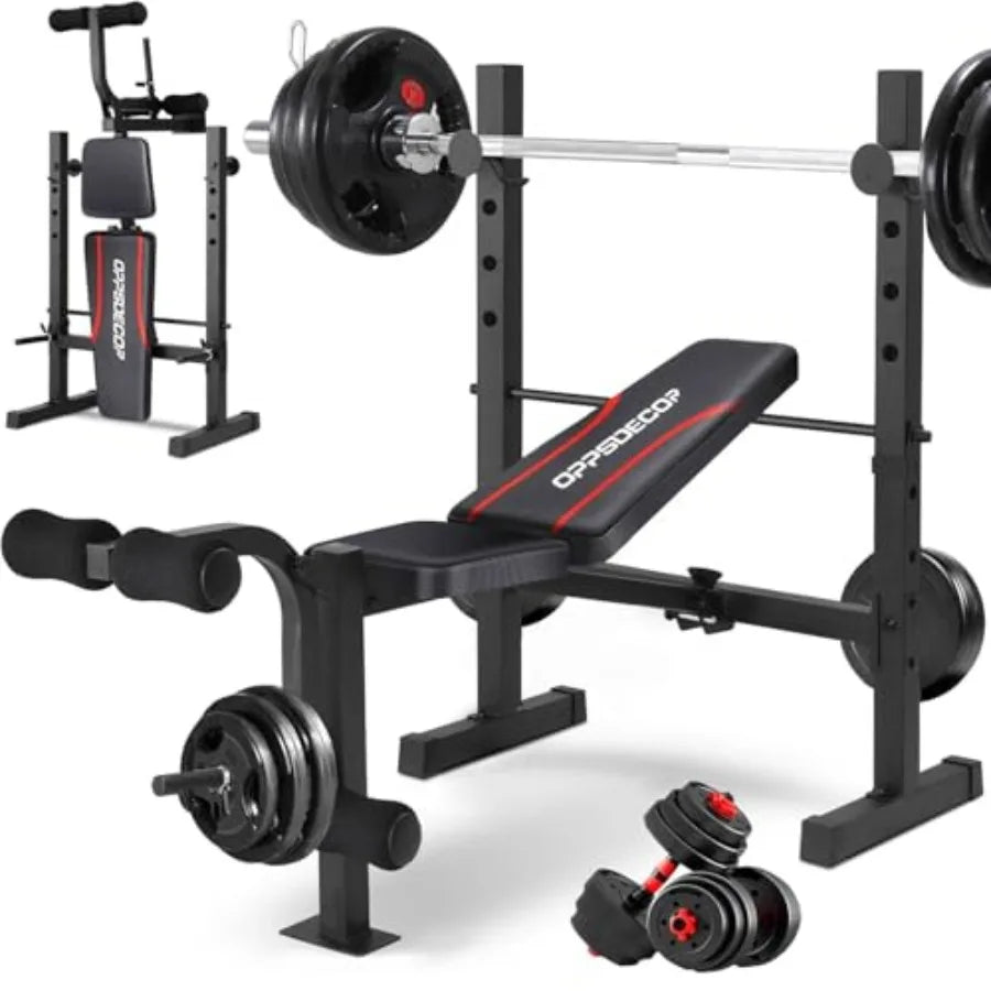 Standard Weight Bench Set with Squat Rack