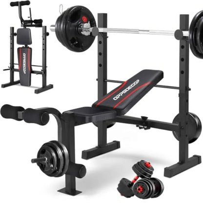Standard Weight Bench Set with Squat Rack