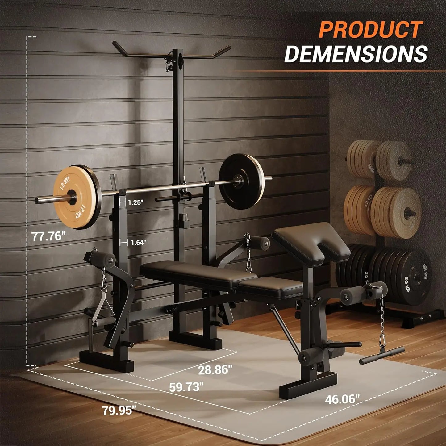 Strength Training Bench with Squat Rack