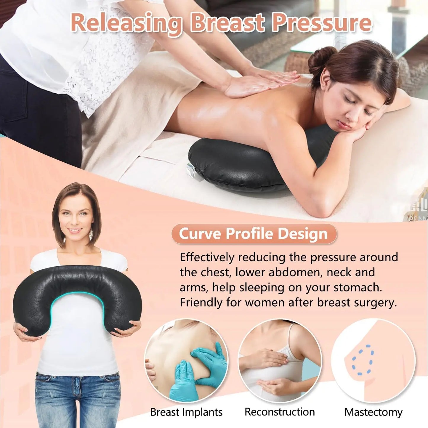 Massage Breast Support Pillow