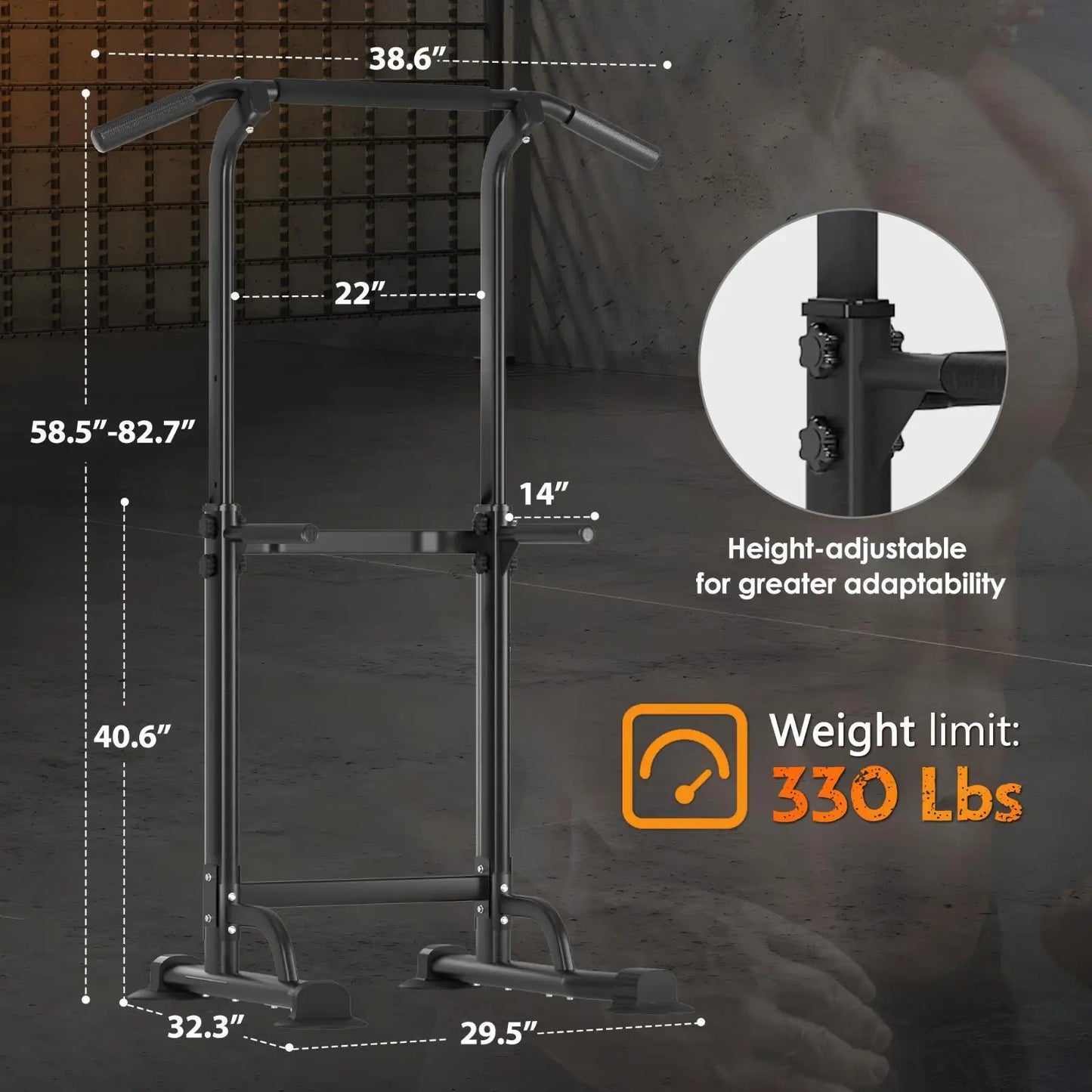 Adjustable Pull Up Bar- 10 Height Settings