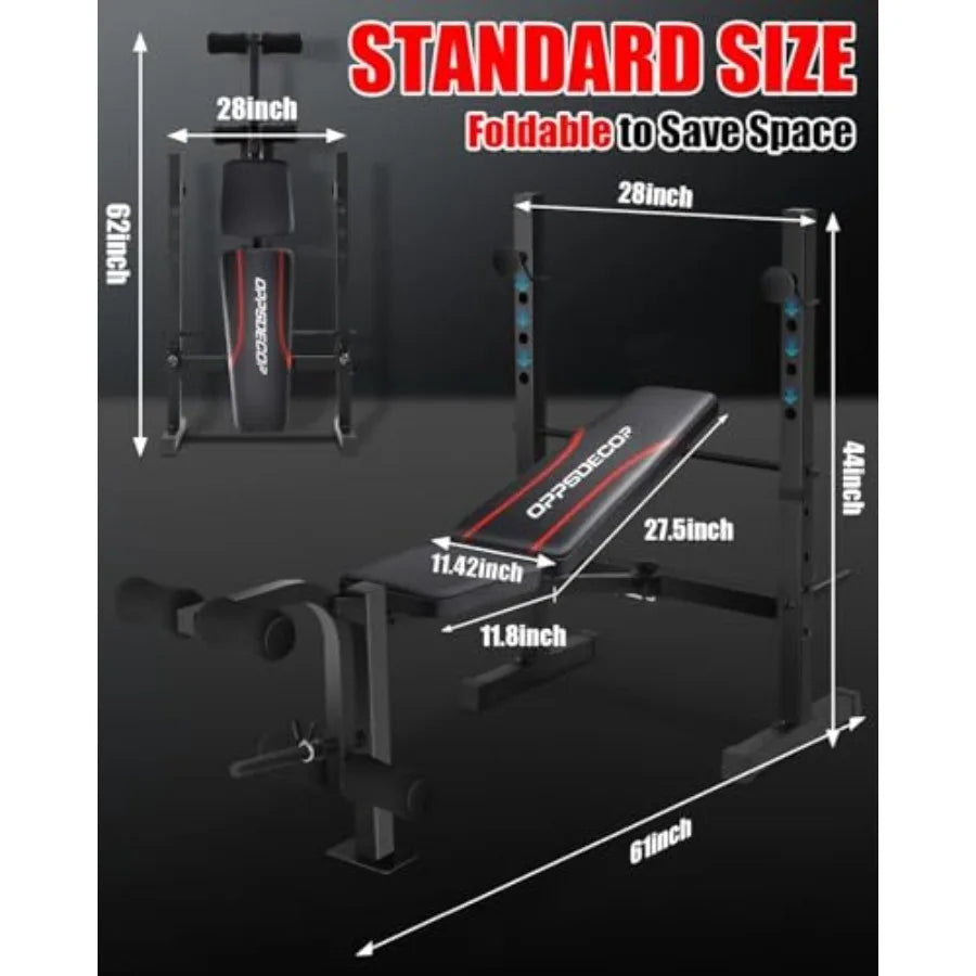 Standard Weight Bench Set with Squat Rack