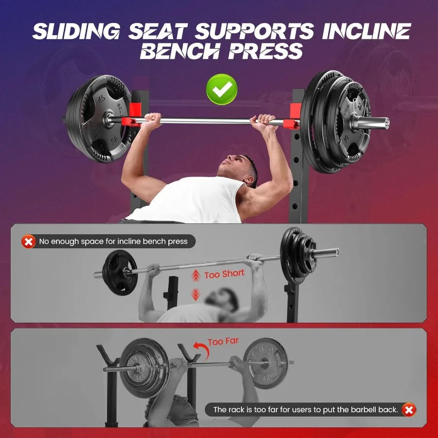Foldable Adjustable Weight Bench Set