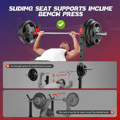 Foldable Adjustable Weight Bench Set