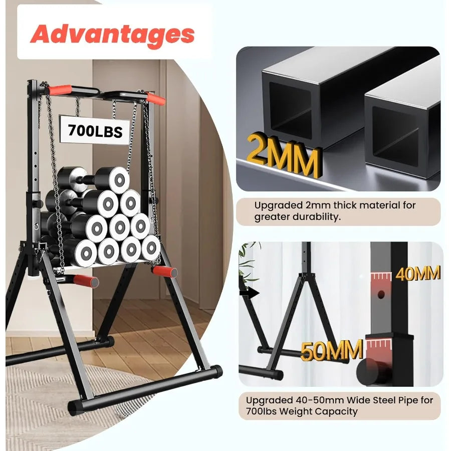 Foldable Power Tower Pull Up Bar