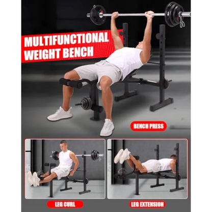 Standard Weight Bench Set with Squat Rack
