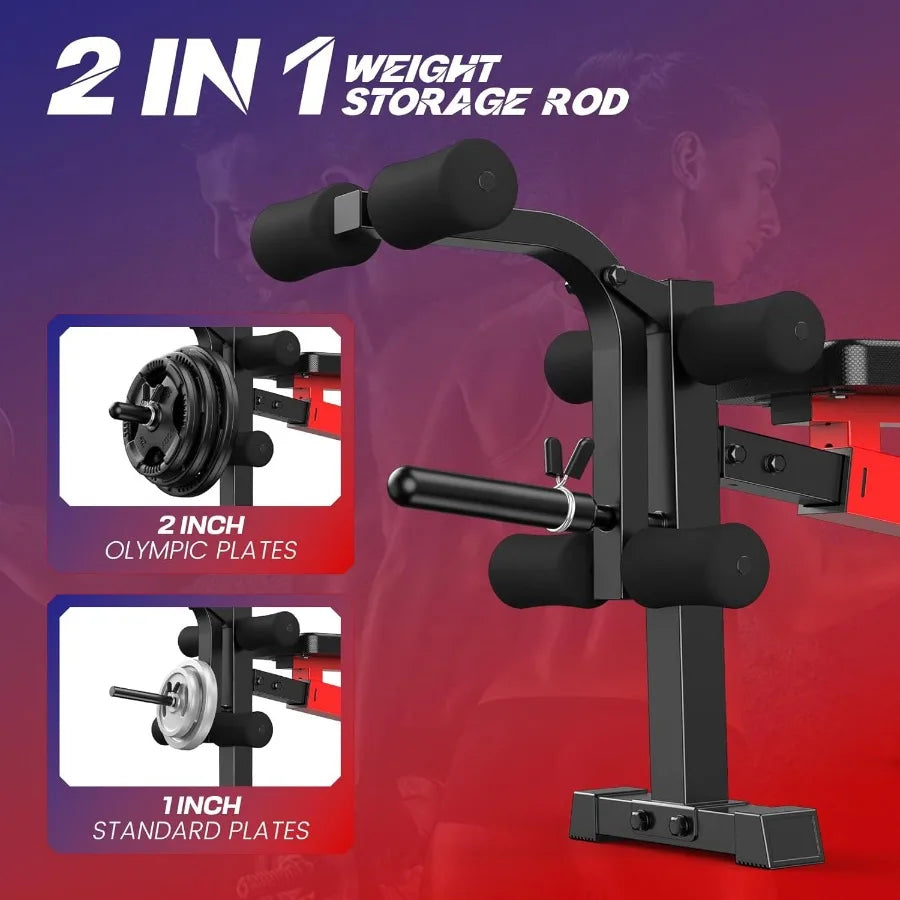 Foldable Adjustable Weight Bench Set