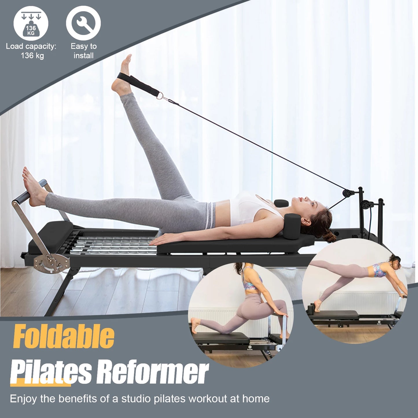 Pilates Reformer with Alloy Springs