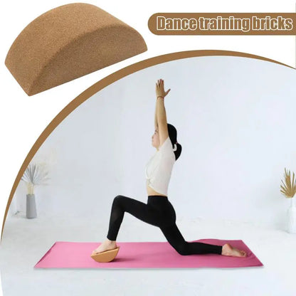 Cork Balanced Moon Brick circular Yoga Training Bricks