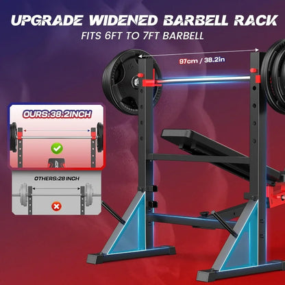 Foldable Adjustable Weight Bench Set